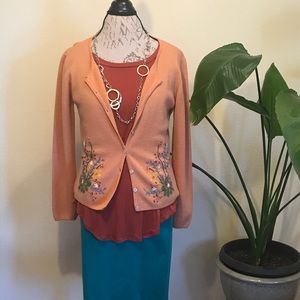 Embroidered Button up Sweater